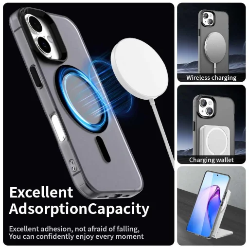 iPhone 17 MagSafe hibrid TPU + PC tok fekete Alphajack CandyMag - 7