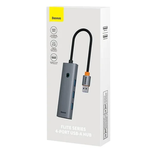 Baseus UltraJoy 4 az 1-ben Hub USB-A+4xUSB 3.0 (szürke) - 7