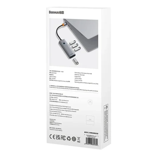 Baseus UltraJoy 4 az 1-ben Hub USB-A+4xUSB 3.0 (szürke) - 8