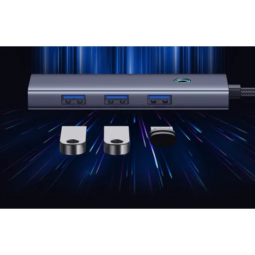 Baseus UltraJoy 4 az 1-ben Hub USB-A+4xUSB 3.0 (szürke) - 11