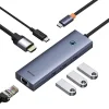 Baseus UltraJoy 6 az 1-ben USB-C Hub, HDMI 4K@30Hz, 3xUSB 3.0, PD, RJ45 (szürke) thumbnail