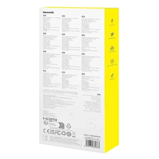 Baseus UltraJoy 6 az 1-ben USB-C Hub, HDMI 4K@30Hz, 3xUSB 3.0, PD, RJ45 (szürke) - 8