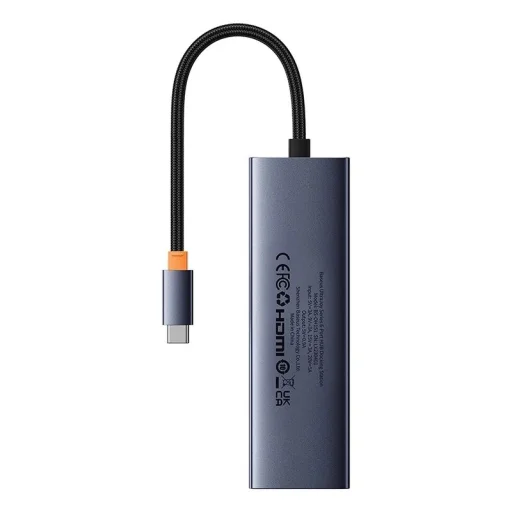 Baseus UltraJoy 6 az 1-ben USB-C Hub, HDMI 4K@30Hz, 3xUSB 3.0, PD, RJ45 (szürke) - 2