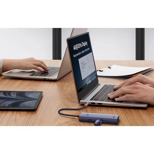 Baseus UltraJoy 6 az 1-ben USB-C Hub, HDMI 4K@30Hz, 3xUSB 3.0, PD, RJ45 (szürke) - 12
