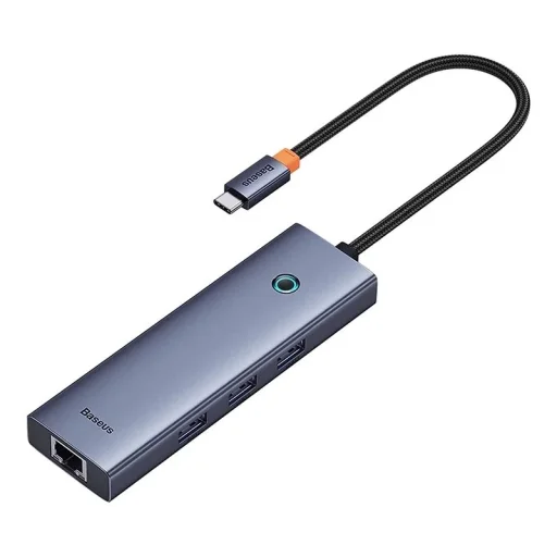 Baseus UltraJoy 6 az 1-ben USB-C Hub, HDMI 4K@30Hz, 3xUSB 3.0, PD, RJ45 (szürke) - 3