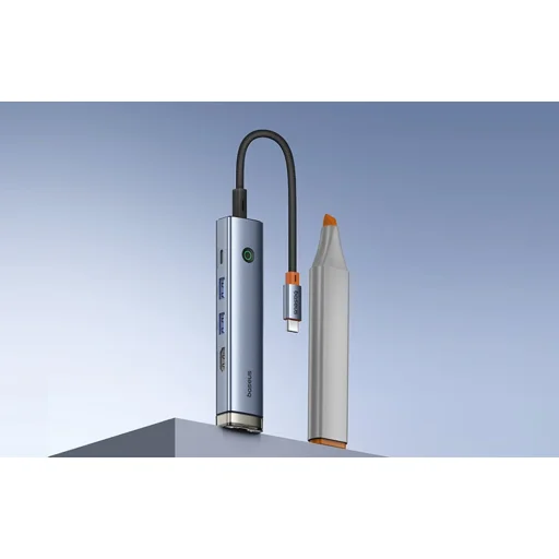 Baseus Ultra Joy Series 5 az 1-ben hub, USB-C - HDMI, USB3.0x2, PD, RJ45 (szürke) - 11