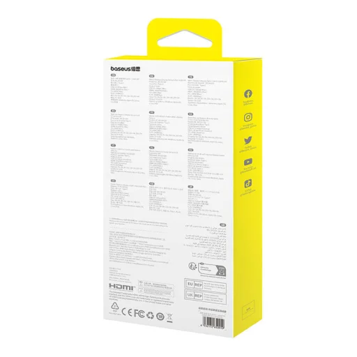 Baseus Ultra Joy Series 5 az 1-ben hub, USB-C - HDMI, USB3.0x2, PD, RJ45 (szürke) - 6