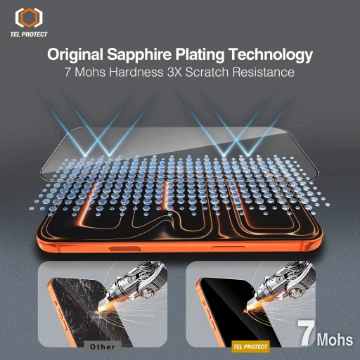 Edzett üveg Tel Protect 10X HD DLC gyémánt bevonattal iPhone 16 Pro Max üvegfólia - 8