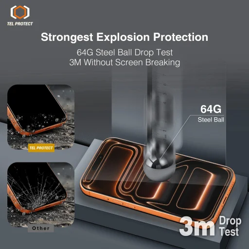 Edzett üveg Tel Protect 10X HD DLC gyémánt bevonattal iPhone 16 Pro Max üvegfólia - 10