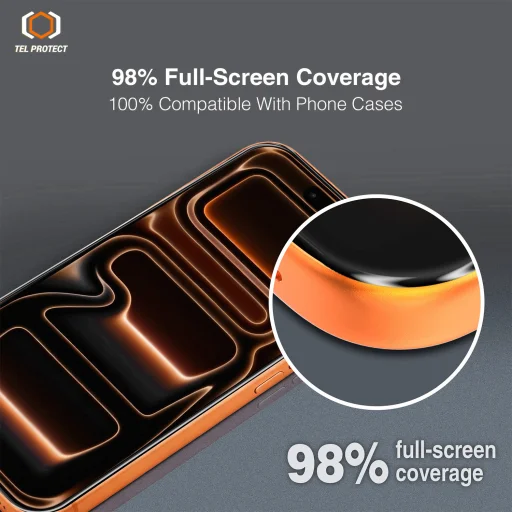 Edzett üveg Tel Protect 10X HD DLC gyémánt bevonattal iPhone 16 Pro Max üvegfólia - 14