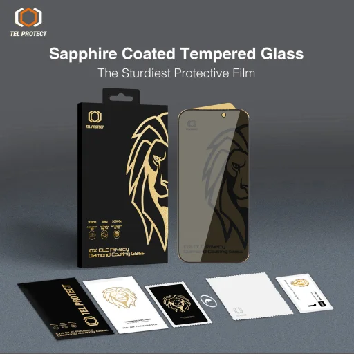 Tempered glass Tel Protect 10X Privacy DLC Diamond Coating for Iphone 16 Pro/17 - 14