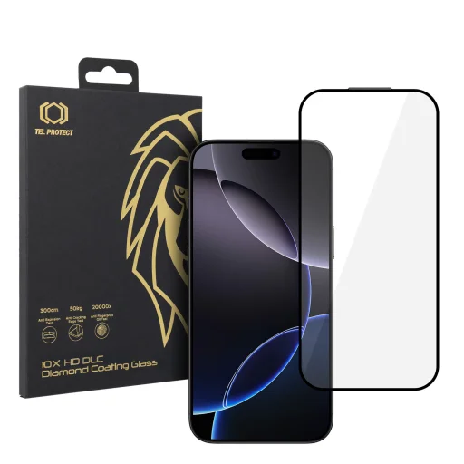 Edzett üveg Tel Protect 10X HD DLC gyémánt bevonattal iPhone 16 Pro Max üvegfólia - 1