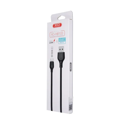 XO NB103 kábel USB - microUSB 2,0 m 2,1A fehér - 2
