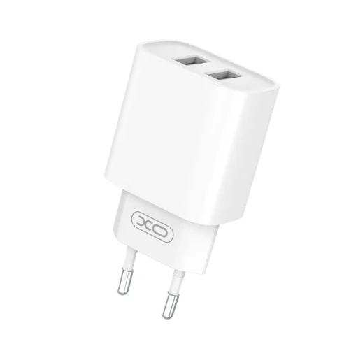 XO CE02C fali töltő 2x USB 2,1A fehér + USB-C kábel - 2