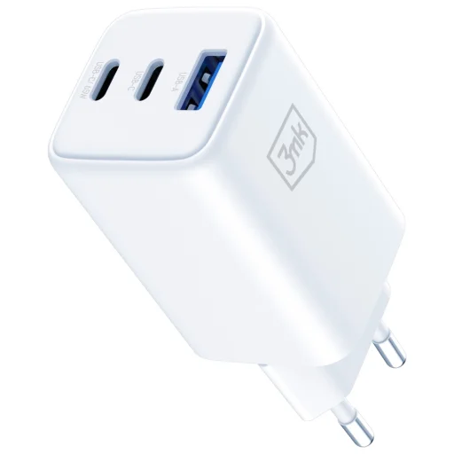 3MK Hyper GaN Töltő 65W 1xUSB-A 2xUSB-C PD QC4+ fehér - 4