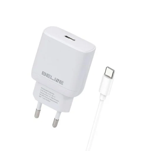 Beline töltő 1x USB-C 30W + USB-C kábel fehér PD 3.0 BLNCW30C GaN - 1