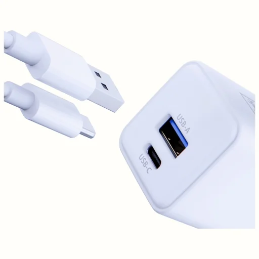 3MK Hyper GaN Töltő 20W fali töltő 1xUSB-A 1xUSB-C PD QC4+ fehér - 8
