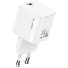 Hálózati töltő USAMS JC Series CC289 25W GaN Mini Gyors Töltő USB-C fehér
