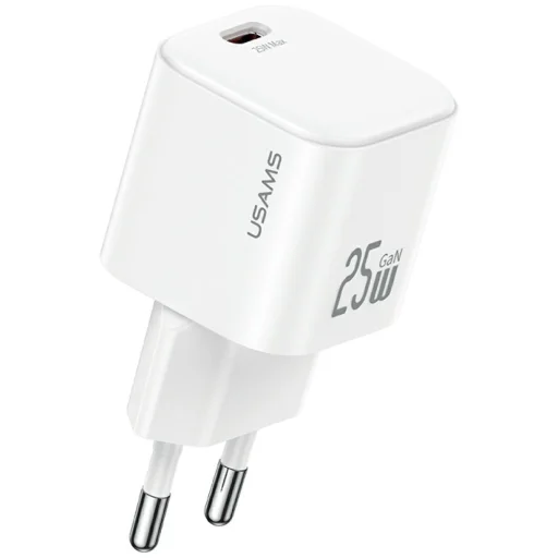 Hálózati töltő USAMS JC Series CC289 25W GaN Mini Gyors Töltő USB-C fehér - 1