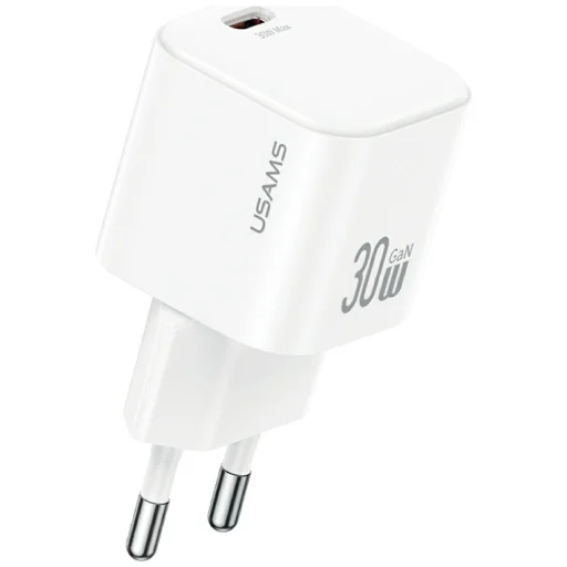 USAMS JO Series CC262 30W USB-C hálózati töltő + 1m USB-C/USB-C kábel Fehér - 1