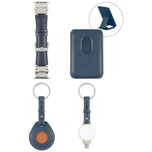 4 az 1-ben kiegészítő készlet Apple iPhone MagSafe tárca, Apple Watch töltő, Apple Watch szíj, AirTag tok - 1