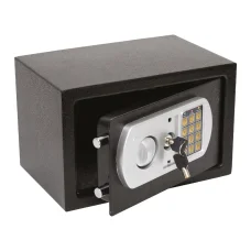 HOME SAFETREZOR digitális bútorszéf, acél, 3-8 jegyű tetszőleges kód, puha textil betét, 2 kulccsal, 310x200x200mm