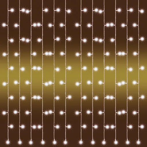 Home KAF 210LC/WW LED-es fényfüggöny, 2x1 m / 210 db melegfehér LED, fehér vezeték, állófényű, hálózati adapter, kül- és beltéri kivitel - 2