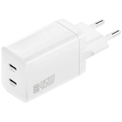 Wall charger 4smarts PDPlug Dual   45W GaN 2xUSB-C white - 1