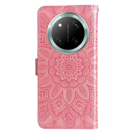 Honor Magic 7 Lite napraforgó mintás dombornyomott fliptok – rózsaszín - 7