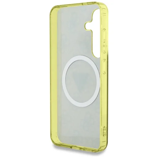  Samsung Galaxy S25 Guess 4G MagSafe IML csillámos kör háromszög alakú védőtok barna - 4