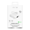 Puro 10000mAh 20W USB-C USB-A Power Bank with Display and Built-in USB-C Cable - White thumbnail