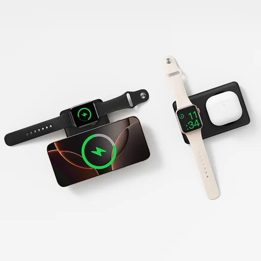 Baseus EnerFill FT11 10000mAh 27W powerbank kompatibilis MagSafe, Apple Watch és okostelefonok töltésére USB-C 20V/3A 30 cm kábellel - fekete - 3