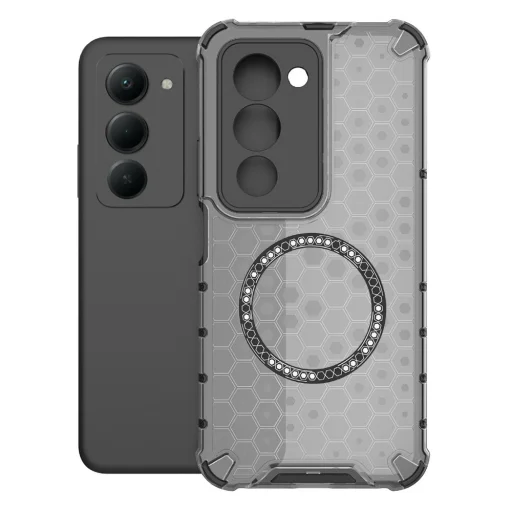 Xiaomi Redmi 15 4G / Redmi 15 5G Black Techsuit - HoneyComb Shield MagSafe tok - 2