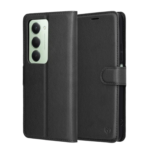Xiaomi Redmi 15 4G / Redmi 15 5G Fekete Techsuit Leather Folio tok - 1