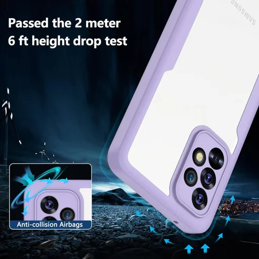 Techsuit - ColorVerse 360 sorozat + Képernyővédő - Xiaomi Redmi 13C 5G / Poco M6 - Fekete tok - 5