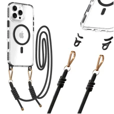 Tel Protect Pántos Átlátszó Tok Iphone 15 Pro fekete tok