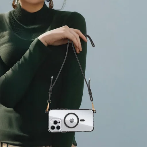 Tel Protect Strap Clear tok iPhone 16 Pro Max fekete - 5