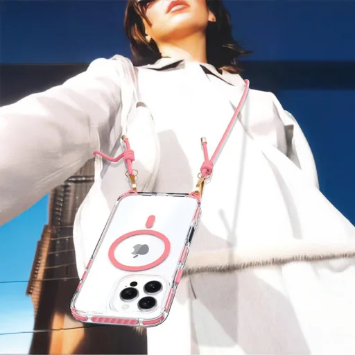 Tel Protect Strap Clear fliptok iPhone 17 Pro Max pink tok - 6