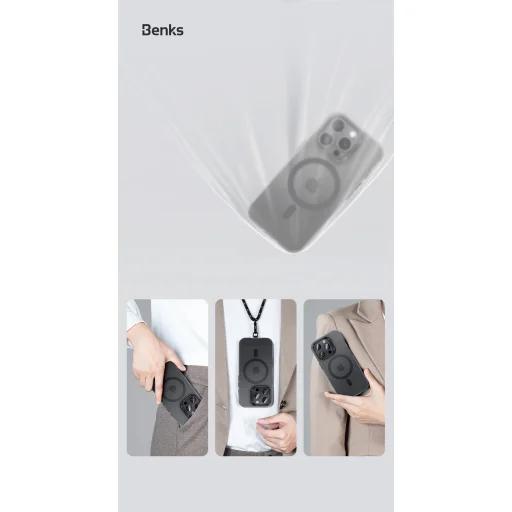 Benks Magnetic Lucid Armor tok (C066) iPhone 16 Pro Max arany (Kamera Vezérlő Gomb) tok - 7