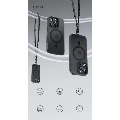 Benks Magnetic Lucid Armor tok (C066) iPhone 16 Pro Max arany (Kamera Vezérlő Gomb) tok - 8