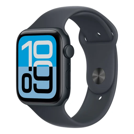 Apple Watch SE 3 GPS 44mm Éjféli Aluminium Tok Éjféli Sport Szíjjal - S/M - 1