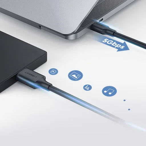 UGREEN USB-C - micro-USB 3.0 kábel, 1m (fekete) - 3