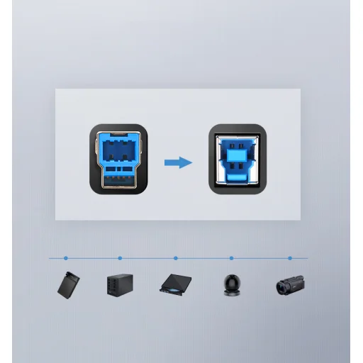 UGREEN US210 USB 3.0 A-B nyomtatókábel, 2m (fekete) - 3