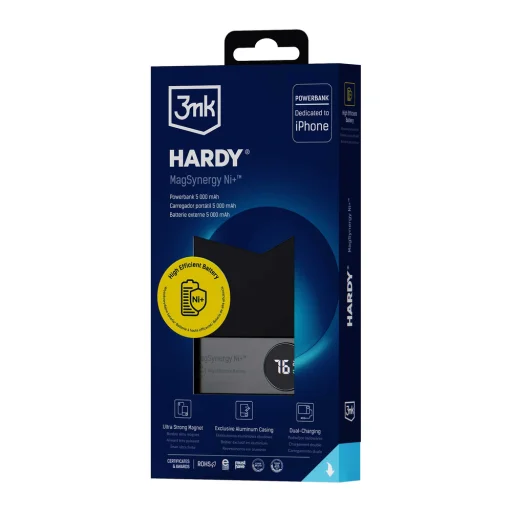 Powerbank 3mk HARDY MagSynergy Ni+ 5,000mAh 22.5W USB 1C1L - fekete - 14