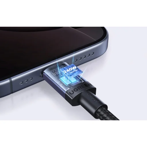 USB-C-USB-C PD Kábel Ugreen L532, 240W, 480Mbps, 3m (Szürke) - 3