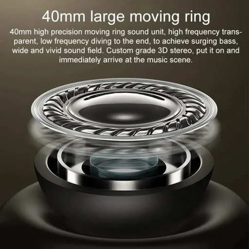 Yesido - Vezeték nélküli fejhallgató (EP04) - Bluetooth 5.3, Összecsukható, Jack 3.5mm - Fekete - 7