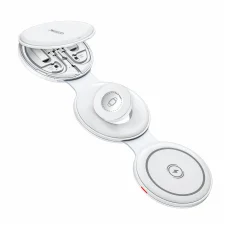 iPhone, Apple Watch, AirPods Fehér Yesido - Vezeték nélküli töltőállomás 5 az 1-ben (DS29) - Mágneses, Összecsukható, Tartó, 15W
