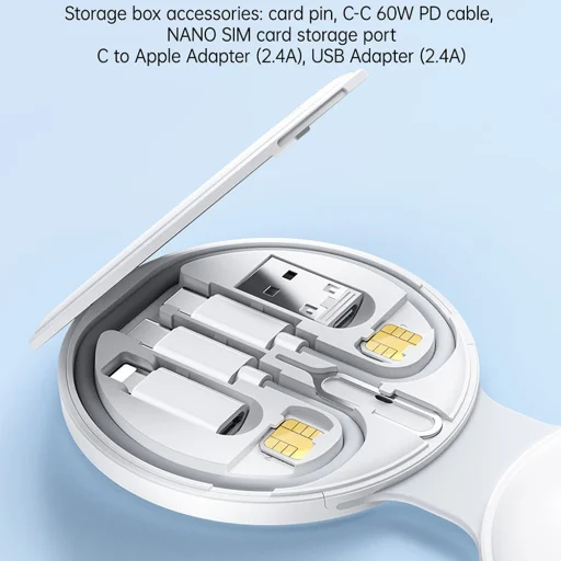 iPhone, Apple Watch, AirPods Fehér Yesido - Vezeték nélküli töltőállomás 5 az 1-ben (DS29) - Mágneses, Összecsukható, Tartó, 15W - 9