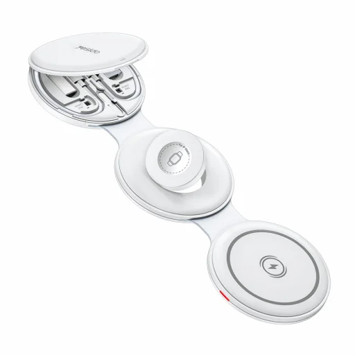 iPhone, Apple Watch, AirPods Fehér Yesido - Vezeték nélküli töltőállomás 5 az 1-ben (DS29) - Mágneses, Összecsukható, Tartó, 15W - 1