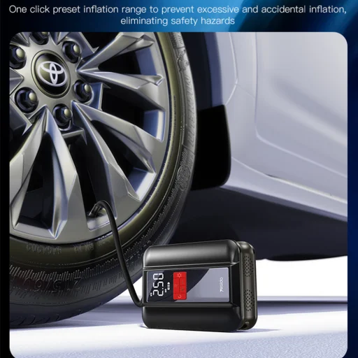 Hordozható pumpa (VC04) - 4000mAh, 3-150PSI, LED Kijelző - Fekete Yesido - 7